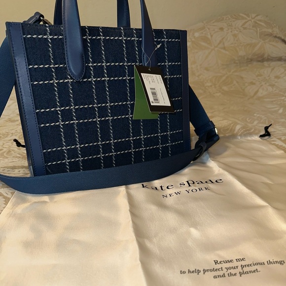 Kate Spade small manhattan denim & leather tote - Picture 12 of 16